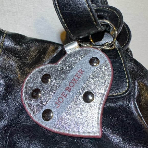 Joe Boxer Black Leather Shoulder Bag - Picture 2 of 5